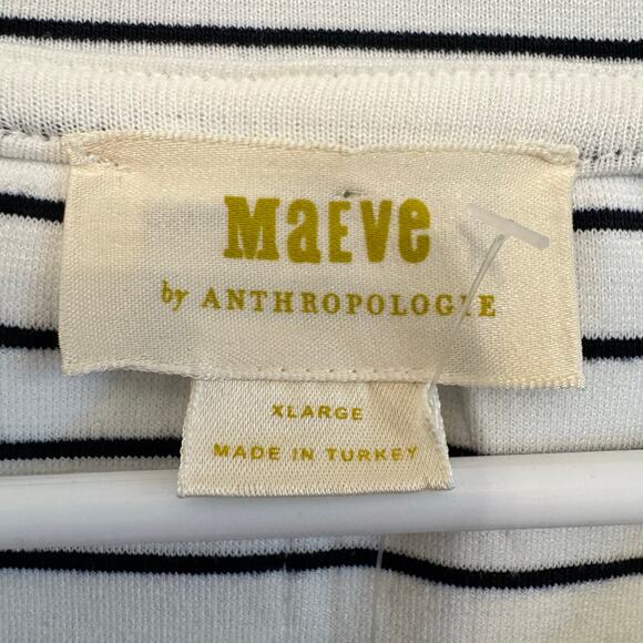 NWT Anthropologie Maeve Corset Peplum Top Striped Pleated Nautical Coastal XL - Picture 10 of 12